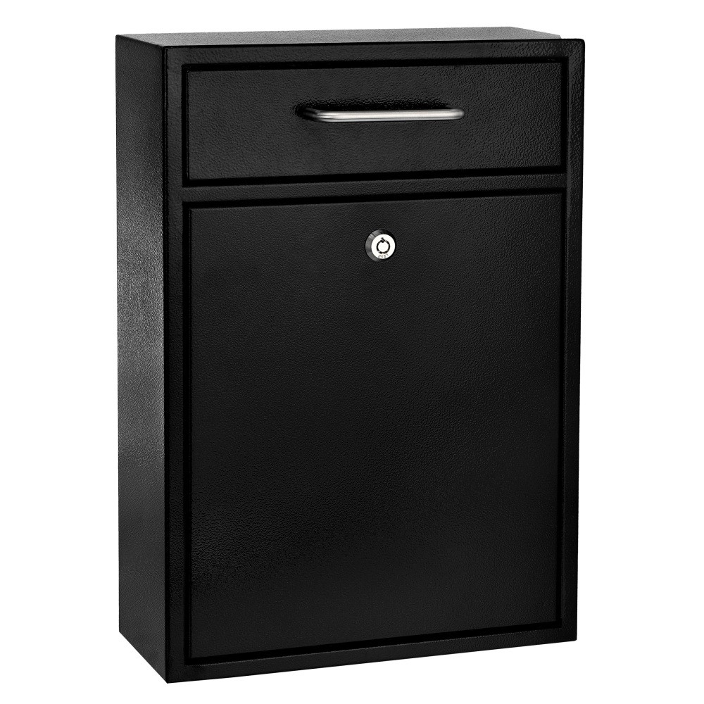 ADIR CORP. ADI631-04-BLK Alpine AdirOffice Large Ultimate Drop Box Wall-Mounted Mail Box, 16-1/4inH x 11-1/4inW x 4-3/4inD, Black