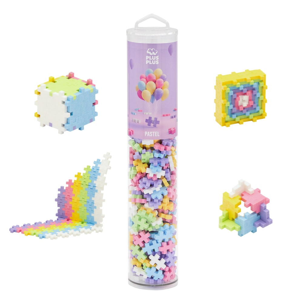 PLUS-PLUS USA LLC PLL05032 Plus-Plus Building Blocks 240-Piece Tube, Pastel