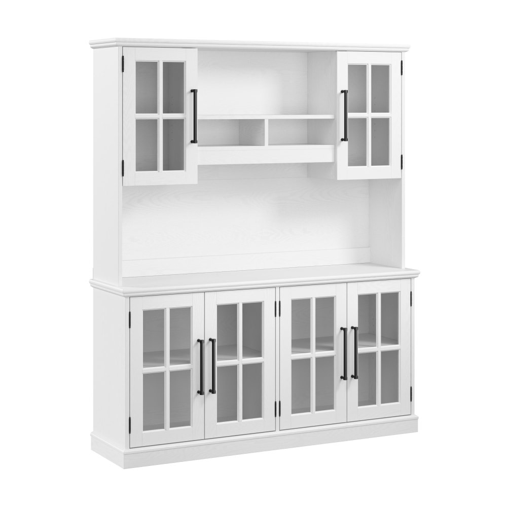 BUSH INDUSTRIES INC. WBK016WAS Bush Furniture Westbrook 60inW Sideboard With Hutch, White Ash, Standard Delivery