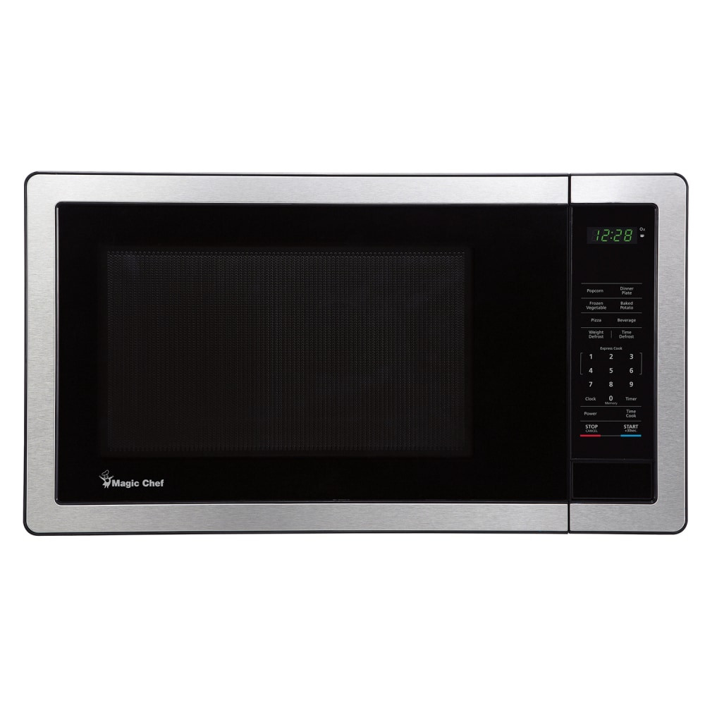 CNA INTERNATIONAL, INC. MC110MST Magic Chef 1,000W Digital Touch Countertop Microwave, 1.1 Cu. Ft., Silver