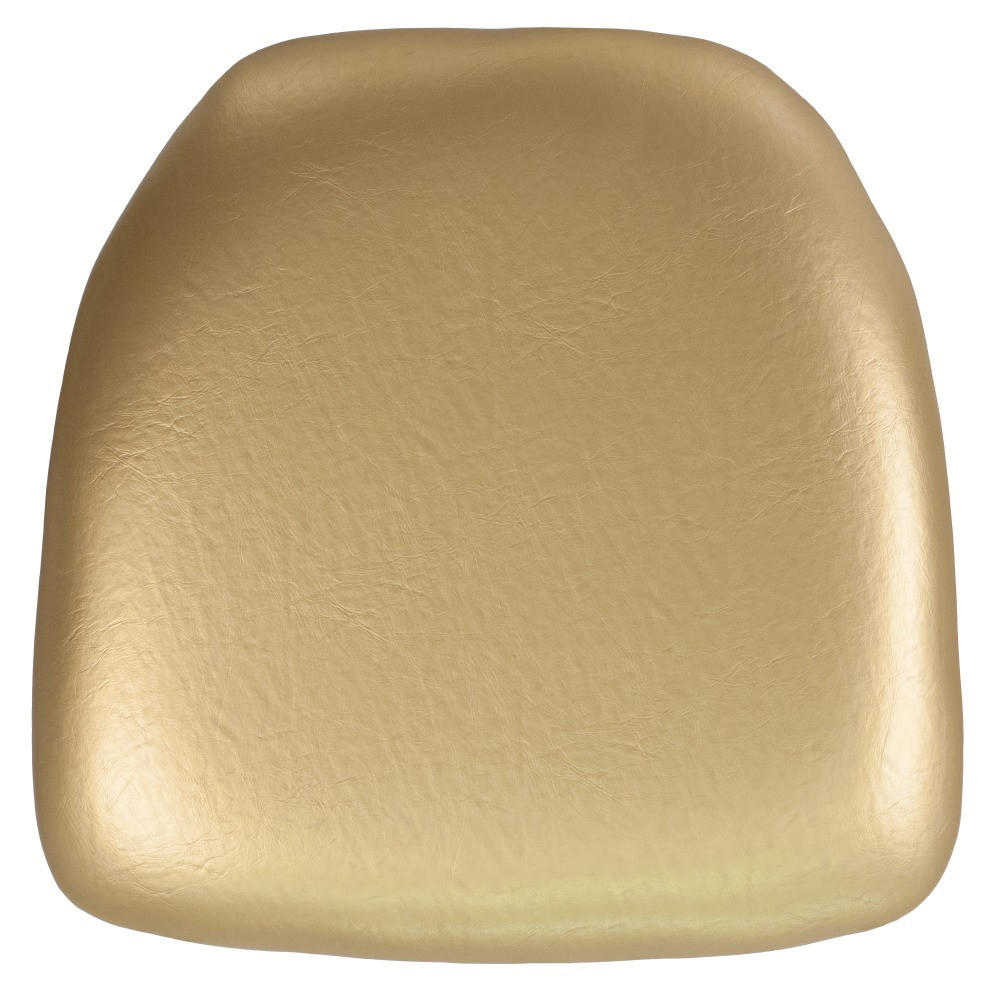 FLASH FURNITURE BHGOLDHARDVYL  Chiavari Chair Cushion, Hard Vinyl, 2inH x 15-1/2inW x 15-1/2inD, Gold