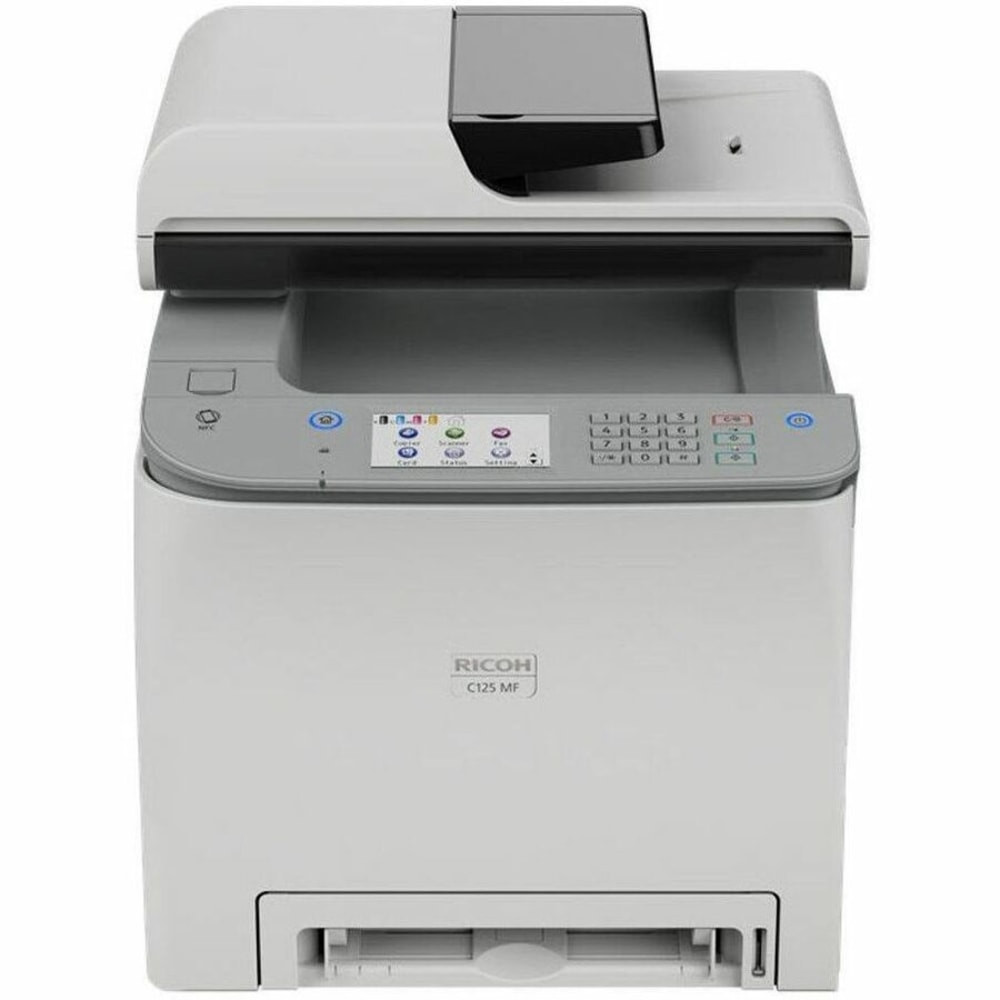 RICOH OF AMERICA INC. 434059 Ricoh C125 MF Laser Multifunction Printer - Color - Copier/Fax/Printer/Scanner - ppm Mono/26 ppm Color Print - 2400 x 600 dpi Print - Up to 30000 Pages Monthly - Color Flatbed Scanner - 1200 dpi Optical Scan - Fast Ethern