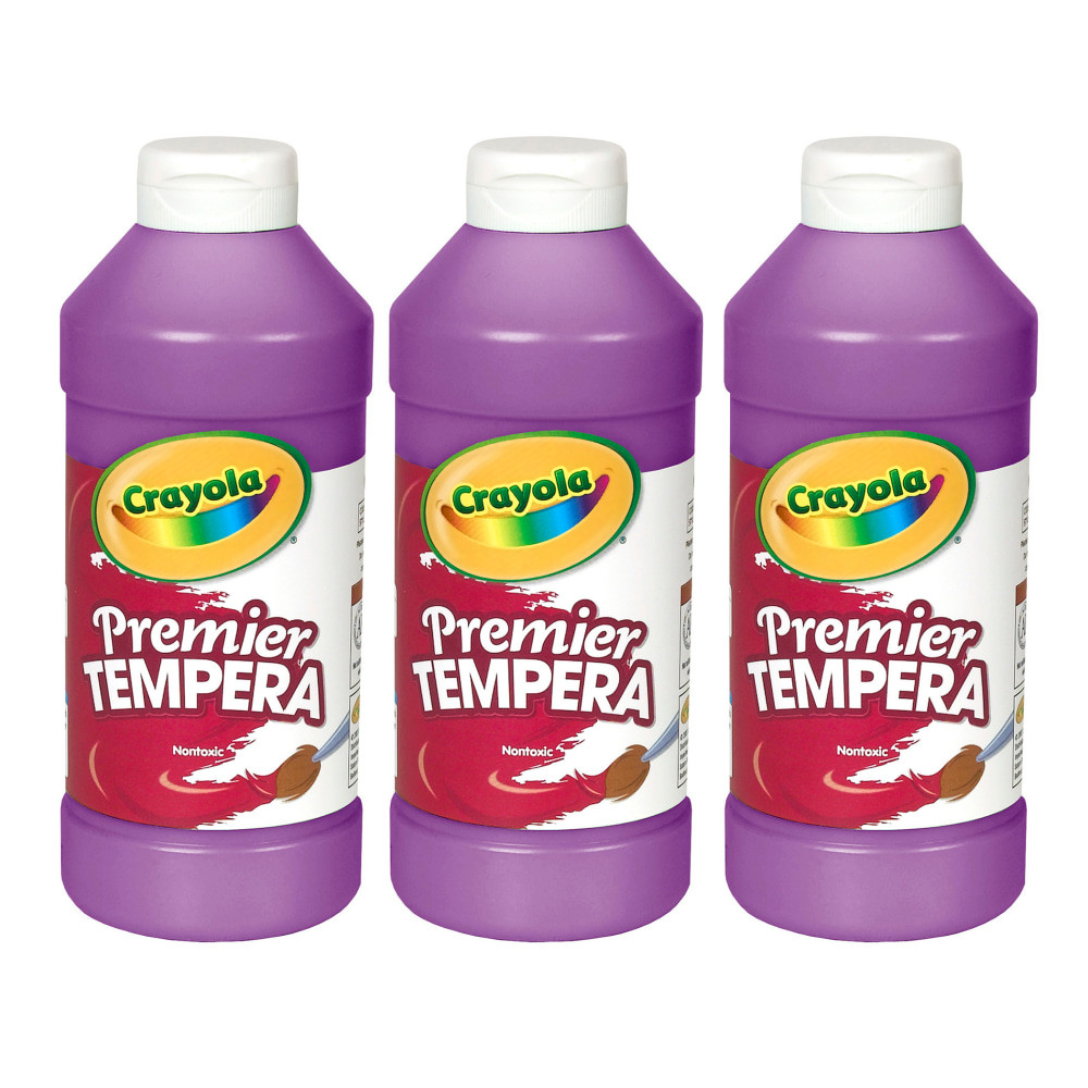 EDUCATORS RESOURCE BIN541216040-3 Crayola Premier Tempera Paints, 16 Oz, Violet, Pack Of 3 Paints