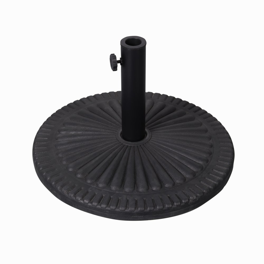 FLASH FURNITURE GMWLB49014ABK  Kona Universal Cement Patio Umbrella Base with Sunburst Patterned Weatherproof Plastic Polymer Coating, Black