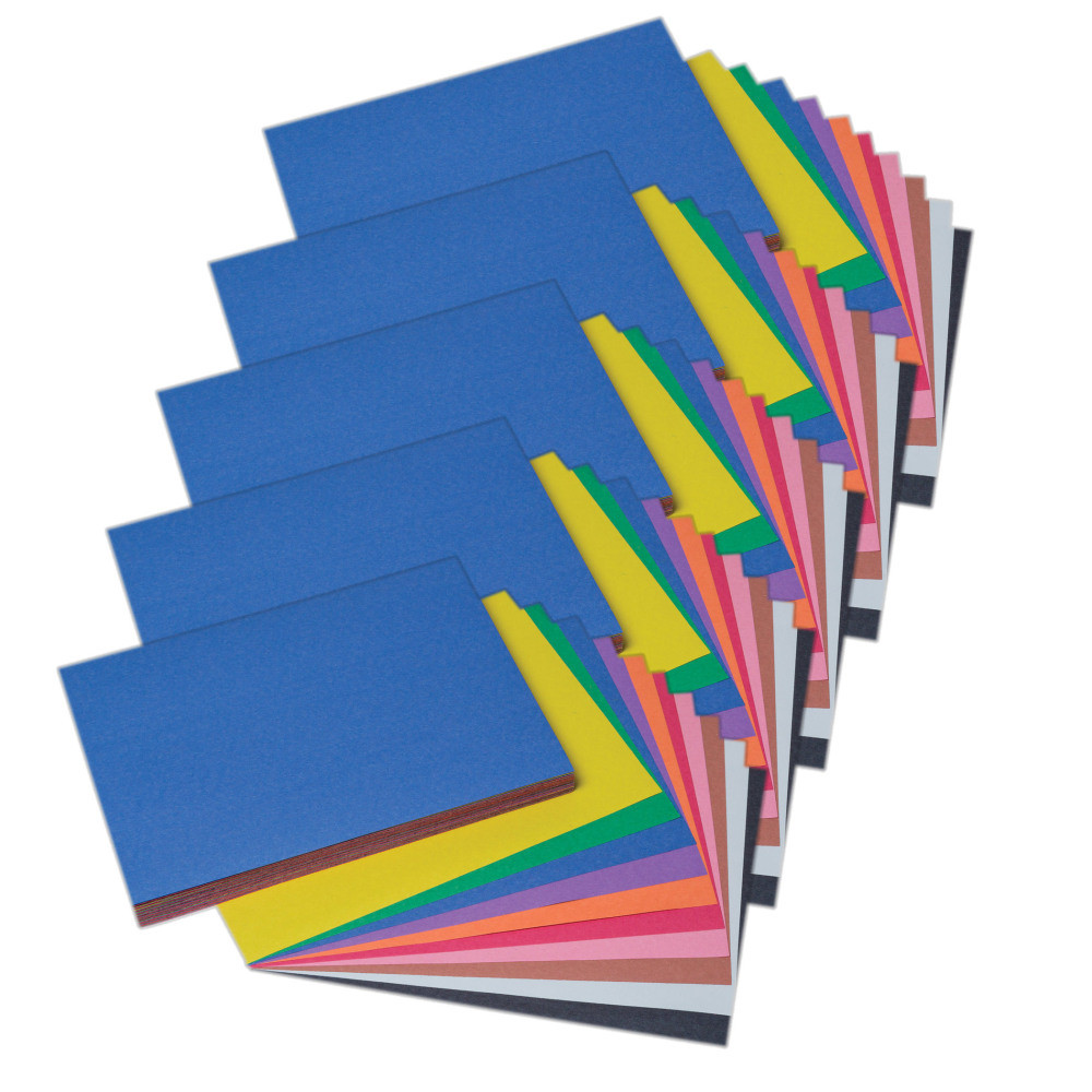 EDUCATORS RESOURCE PAC6504-5 Prang Construction Paper, Medium Weight, 9in x 12in, 10 Assorted Colors, 100 Sheets Per Pack, Set Of 5 Packs
