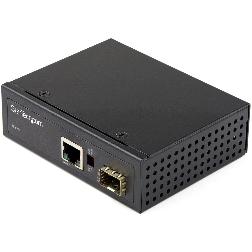STARTECH.COM IMC1GSFP  Industrial Fiber to Ethernet Media Converter - 1Gbps SFP to RJ45/CAT6 - SM/MM Fiber to Copper Gigabit Network IP-30 12V Input - Fiber to Ethernet Media Converter extends networks & converts optical fiber to RJ45 Copper/CAT6