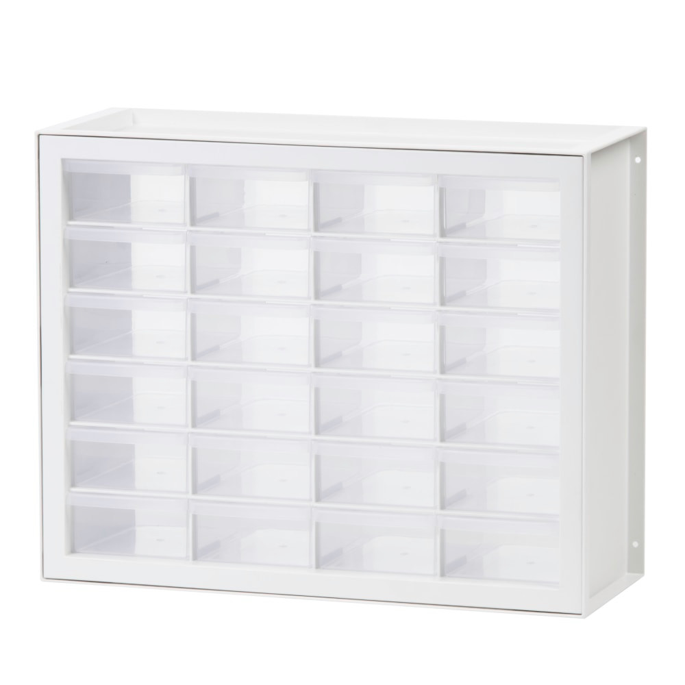 IRIS USA, INC. 116875 Iris Craft 24-Drawer Wall Organizer, 15-1/2inH x 19-1/2inW x 7inD, White