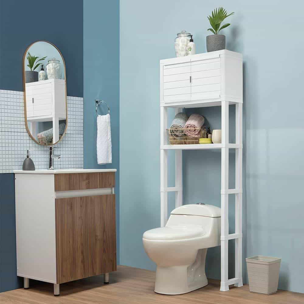 INVAL AMERICA, INC. 13607 Inval Over-The-Toilet 19inW Bathroom Storage Cabinet, White