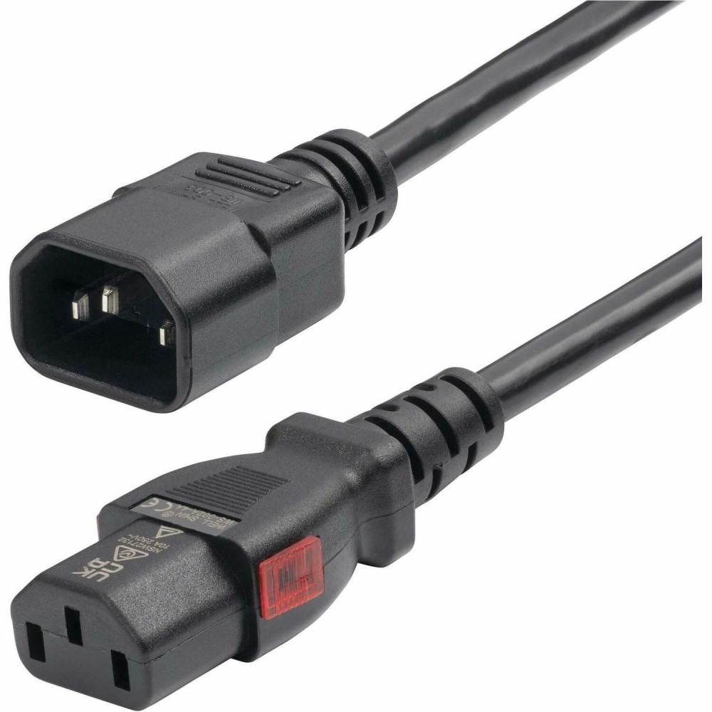 THE IT PROs CHOICE: Designed and built for IT Professionals, this computer power cord is backed for life, including free lifetime 24/5 multi-lingual technical assistance; This C14 to C13 power cord is available in other lengths  BUILT FOR PERFORMANCE AND SAFETY: Made with UL Listed components; Locking C13 connector prevents accidental disconnection; VW-1 Fire Rated cable with fully molded connector strain reliefs for durability; 3-conductor power cable made with 100% copper wire  SPECS: 10ft (3.05m); TAA Compliant; IEC 60320 C14 to Locking IEC 60320 C13; 18AWG; 250V 10A (Max); Jacket Rating: SJT; Color: Black; Temperature Range: -4 deg.F to 221 deg.F (-20 deg.C to 105 deg.C); Cable O.D.: 0.3in (7.8mm)  COMPATIBILITY: PC Power Cord IEC 60320 C14 works with North American PDUs and cables; IEC C13 connector works with most desktop computers, servers, PDUs, UPS, printers, and more; Replacement PC power supply cable/cord  AC POWER CORD: 10ft (3.05m) power supply extension cable with IEC 60320 C14 to Locking C13 connector is suitable for workstations or rackmount equipment; Securely connect devices to a PDU or extend a C13 power cable; Indoor use; Rated to carry 250V at 10A