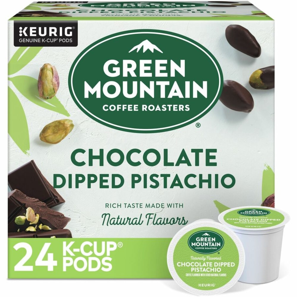 GREEN MOUNTAIN COFFEE ROASTERS, INC. 0158 Green Mountain Coffee Roasters K-Cup Chocolate Dipped Pistachio Coffee - Compatible with Keurig Brewer - Medium - 24 / Box