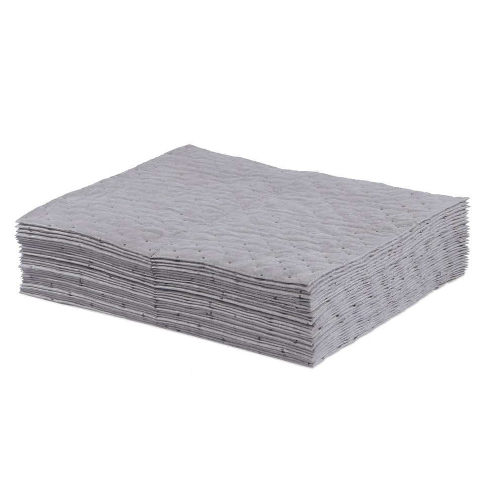 THE TRANZONIC COMPANIES AS-HPB-P Hospeco TaskBrand Universal Sorbent Pads, Gray, 15in x 18in, Bale Of 100 Pads