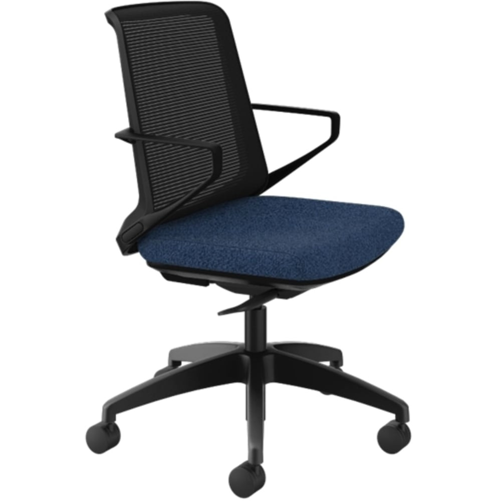 HNI CORPORATION HCLQT.W0.TC2.F.S.IM.APX13.NL.S HON Cliq Ergonomic Mid-Back Light Task Chair, Navy/Black