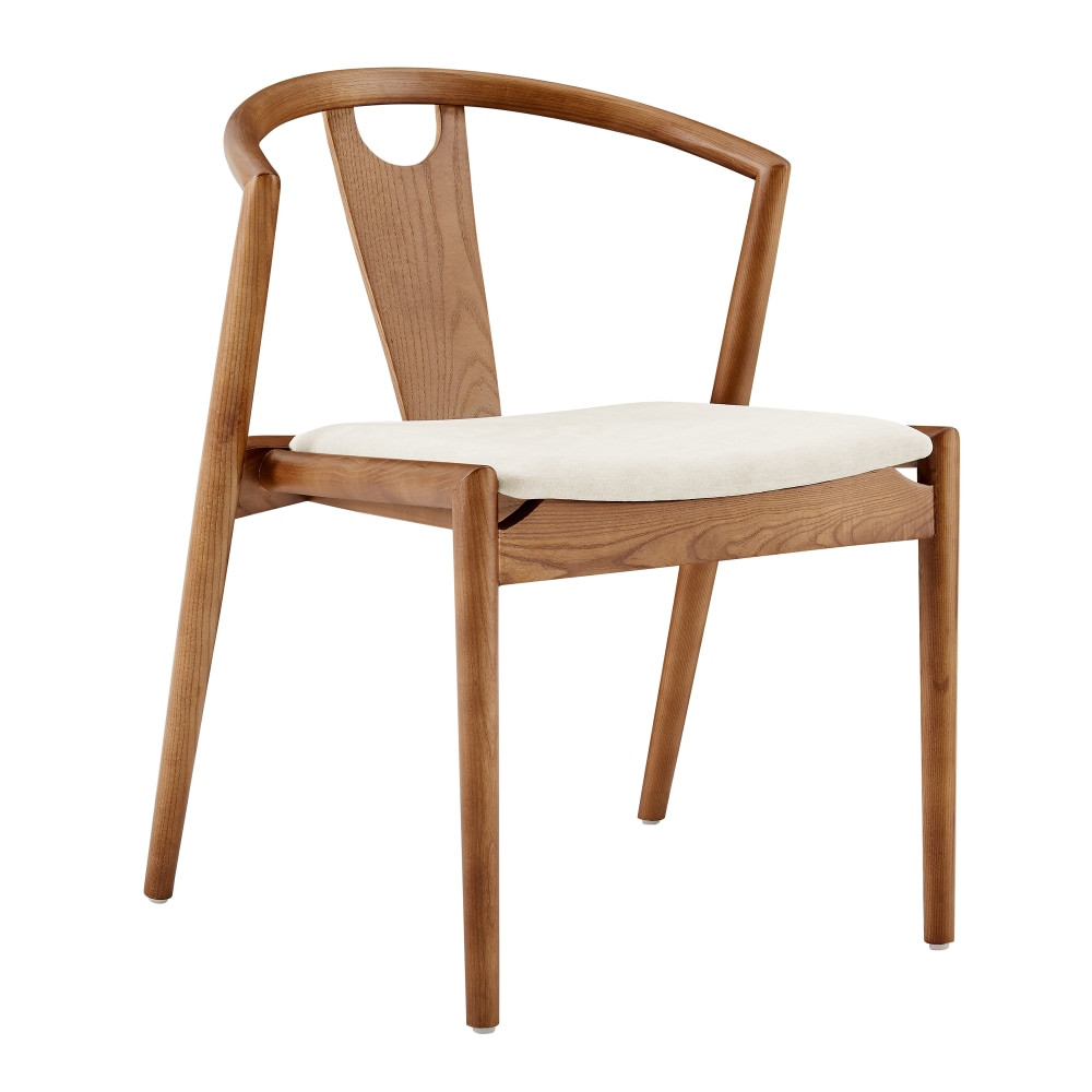 EURO STYLE, INC. 91017-NAT Eurostyle Blanche Fabric Side Chair, Natural/Walnut