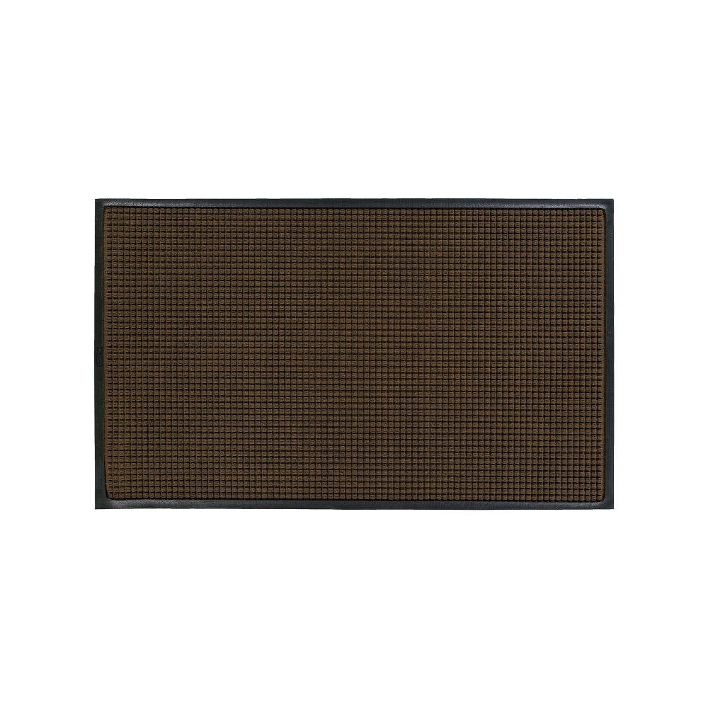 M+A MATTING 2005223070  WaterHog Squares Classic Floor Mat, 2ft x 3ft, 60% Recycled, Dark Brown