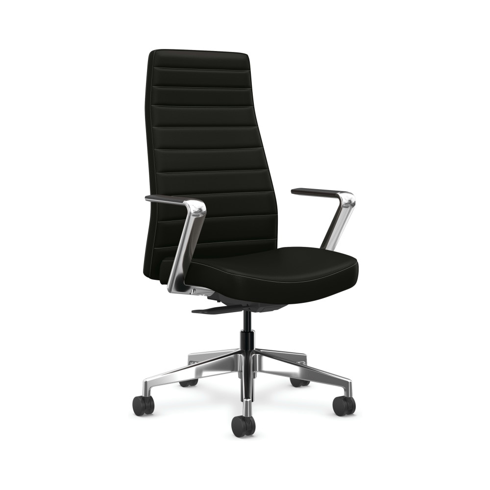 HNI CORPORATION HONCEUW0PU10C9P HON Cofi Ergonomic Vinyl High-Back Executive Office Chair, Black/Blue