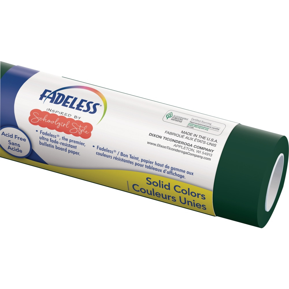 Decorate your classroom with Fadeless Schoolgirl Style Bulletin Board Paper. This fade-resistant, non-reflective paper adds a fun touch to your space.  Ultra-fade resistant paper is acid-free for lasting display.  Smooth, non-reflective finish.  Ideal for bulletin board decoration.