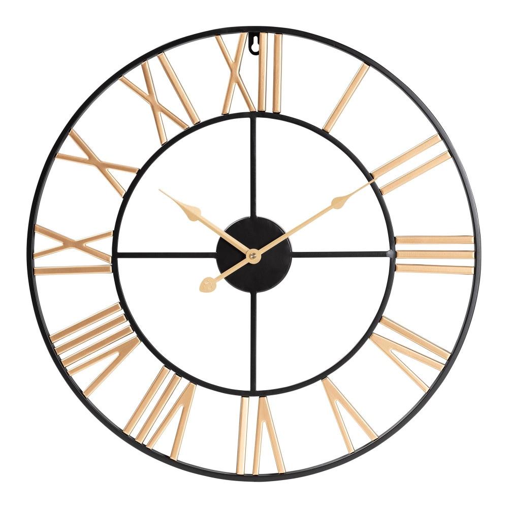 WHOLESALE INTERIORS, INC. 2721-13919 Baxton Studio Auden Two-Tone Metal Wall Clock, 19-3/4in, Gold/Black