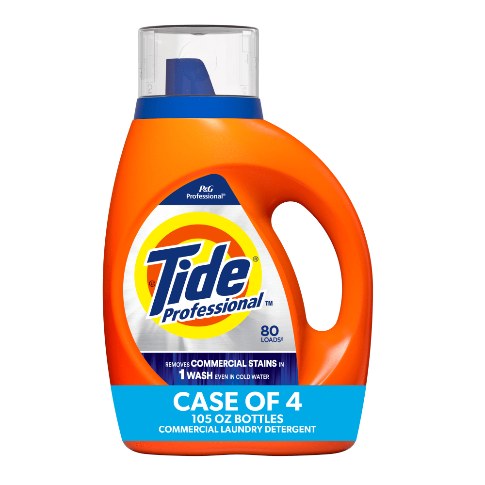 THE PROCTER & GAMBLE COMPANY 3077214116 Tide Professional Liquid Laundry Detergent, Floral, 105 Fl Oz, Pack Of 4 Bottles