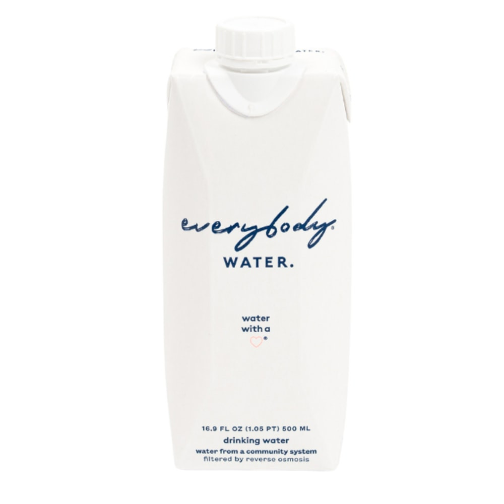 EVERYBODY WATER, LLC EBW500 Everybody Water Premium Drinking Water, 16.9 Oz, Case Of 12 Containers