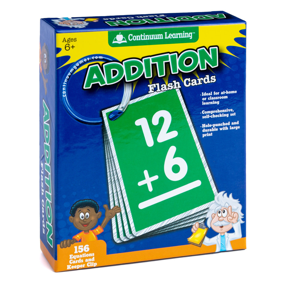 CONTINUUM GAMES INC. CTM0338 Continuum Games Flash Cards, 3in x 4-1/2in, Addition, Grade 2 - 12