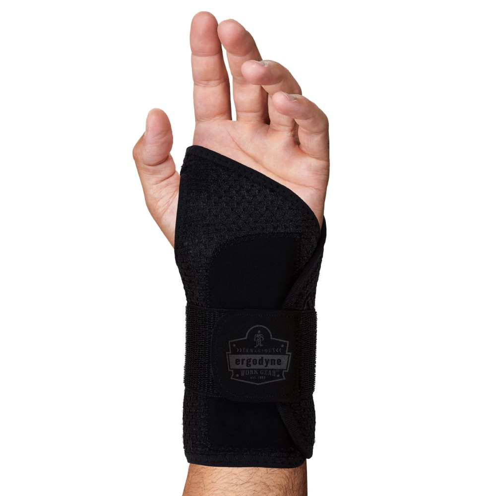 ERGODYNE CORPORATION 70140 Ergodyne ProFlex 4005 Wrist Brace Support, Single Strap, S-Left, Black