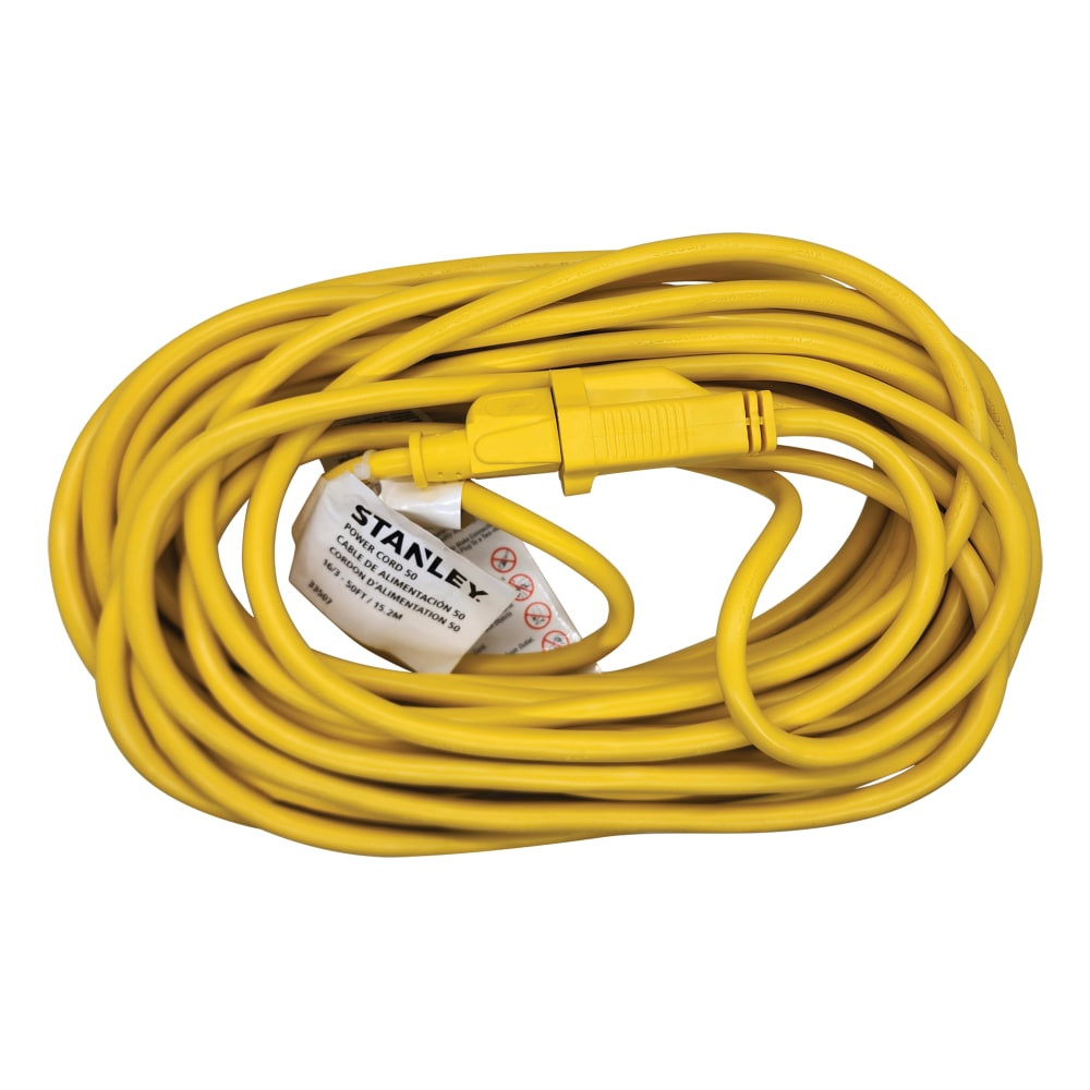 THE NCC NY, LLC 33507 Stanley POWERCORD 33507 16 Gauge 3-Prong Outdoor Power Extension Cord, 50ft, Yellow