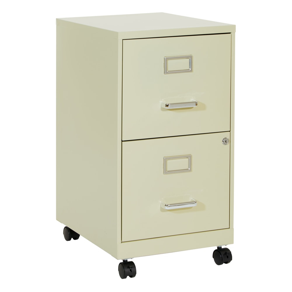 OFFICE STAR PRODUCTS CF2DRM-21 Office Star 20inD Vertical 2-Drawer Mobile Locking File Cabinet, Tan