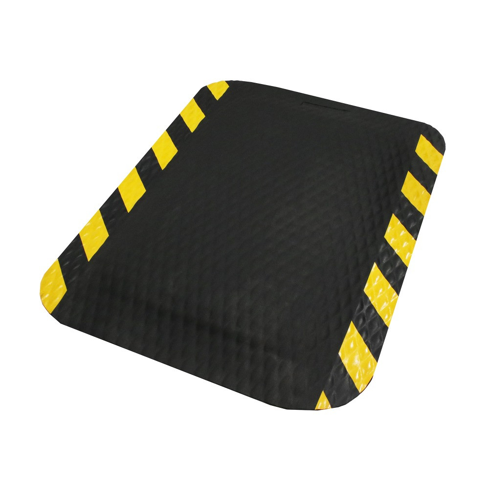 M+A MATTING 423235100  Hog Heaven Anti-Fatigue Mats, 3ft x 5ft, Black/Yellow Striped
