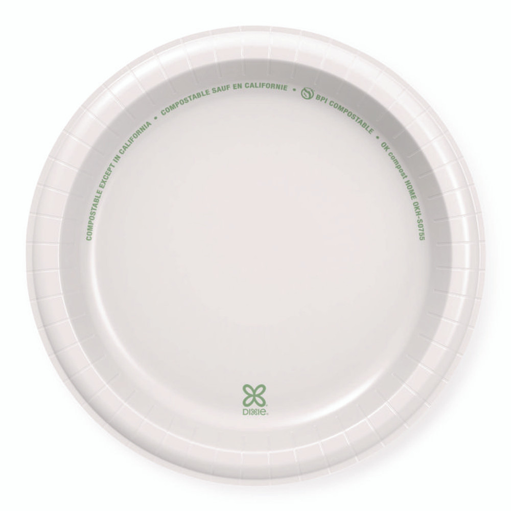 GEORGIA PACIFIC Dixie® DBP09W Paper Dinnerware, Plate, 8.5" dia, White, 125/Pack