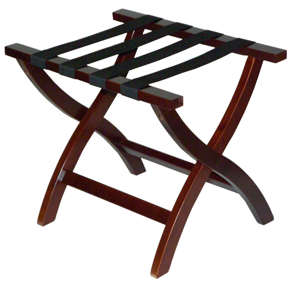 CENTRAL SPECIALTIES CO. 77MAH-1 CSL Premier High Back Wood Luggage Rack, 24inH x 23inW x 19inD, Mahogany/Black