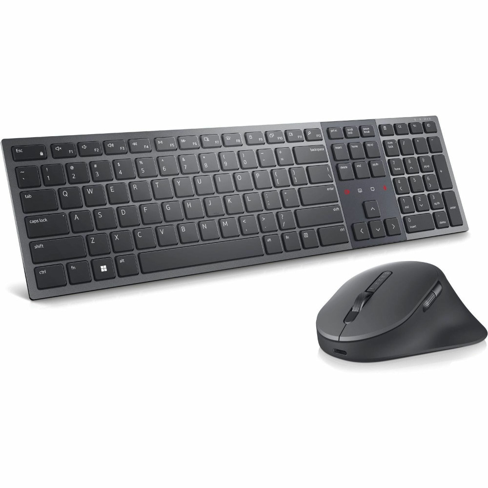 DELL MARKETING L.P. KM900-GR-US Dell Premier KM900 Keyboard and Mouse - USB Type A Scissors Wireless Bluetooth/RF 5.1 2.40 GHz Keyboard - Graphite - USB Type A Wireless Bluetooth/RF Mouse - 8000 dpi - 7 Button - Scroll Wheel - Graphite