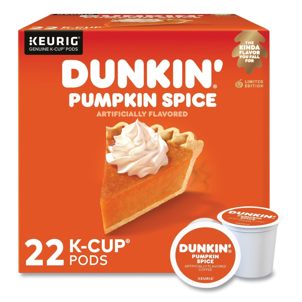 GREEN MOUNTAIN COFFEE ROASTERS, INC. 7596 Dunkin Donuts K-Cup Pods, Pumpkin Spice, Box Of 22 Pods