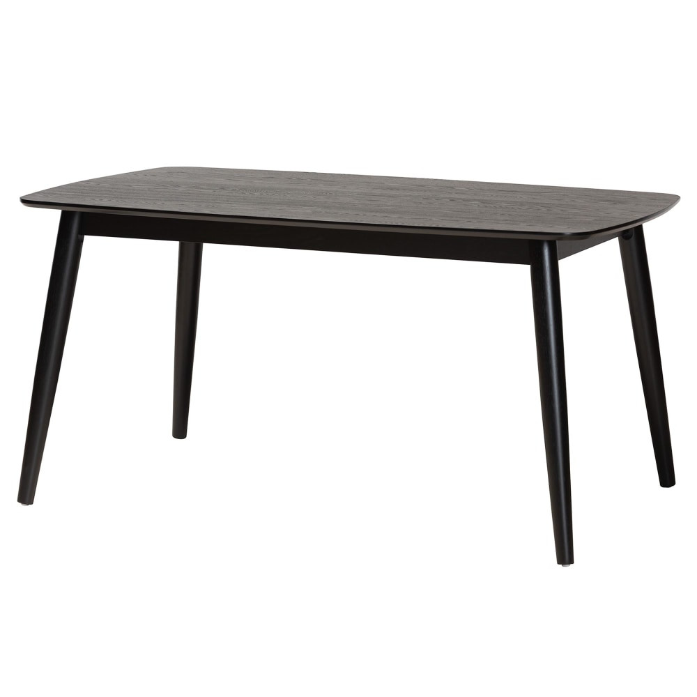 WHOLESALE INTERIORS, INC. 2721-13284 Baxton Studio Flora Mid-Century Modern Dining Table, 29-1/2inH x 59-1/8inW x 35-7/16inD, Black