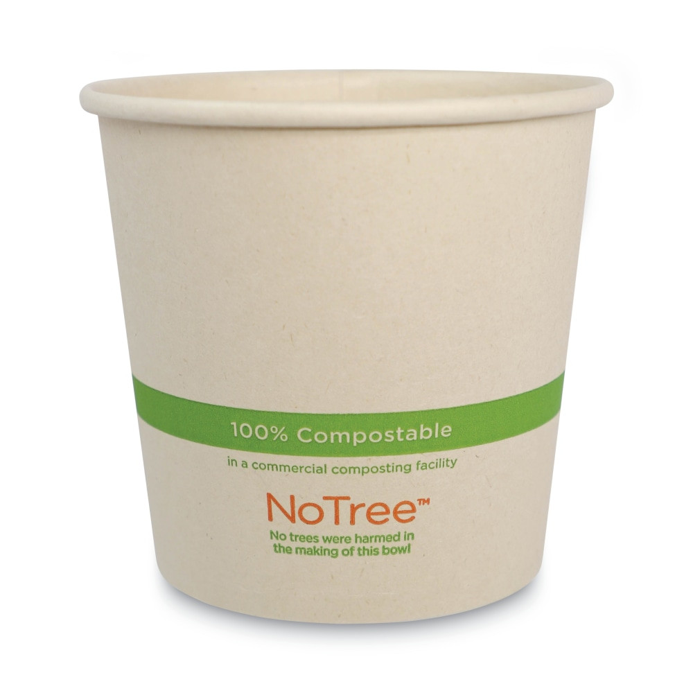 Keep your facility ready for customers by stocking up on these World Centric No Tree Paper Bowls. The bowls are made of unbleached sugarcane with bio-lining made from plants, which helps create a barrier for moisture.  Great for hot or cold foods and able to hold liquids up to 220 deg.F.  Made from unbleached sugarcane paper for an eco-conscious alternative.  Planted-based bio-lining helps offer a moisture barrier.  Freezer and microwave safe.  Disposable design means no cleanup necessary.  Plant-based content - made using tree-free agricultural products or by-products, helping you support innovative use of plants while reducing use of forests or other resources.