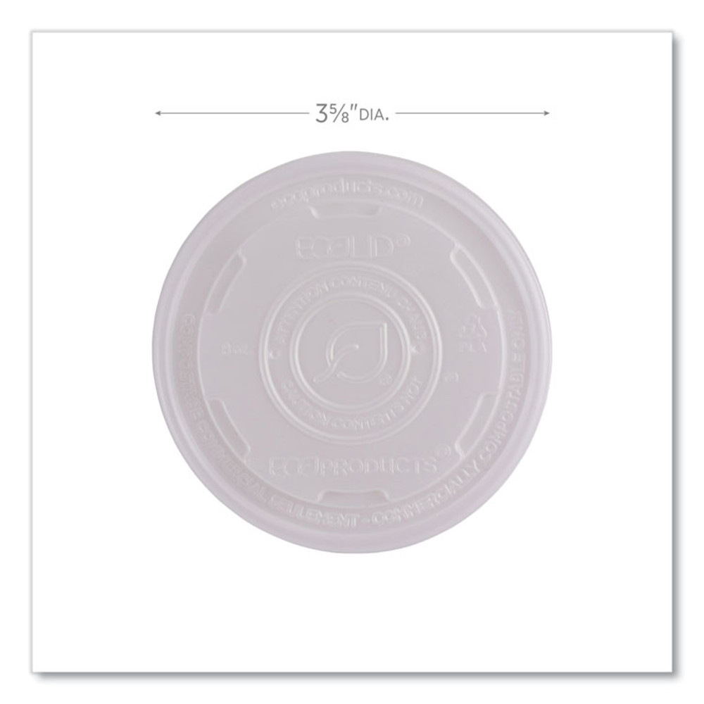 ECO-PRODUCTS,INC. EPECOLIDSPS World Art PLA-Laminated Soup Container Lids, Fits 8 oz, Translucent, Plastic, 50/Pack, 20 Packs/Carton