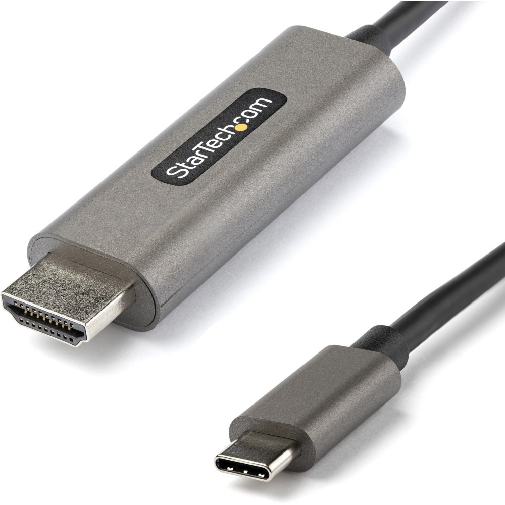 EASY TO USE: USB-C to HDMI adapter cable has been tested to ensure compatibility with USB Type C DP Alt Mode or TB3 devices; Driverless plug & play setup with macOS, Windows, Linux, Chrome OS, Android, iPadOS & iOS; USB-C male to HDMI video converter cord~  INTEGRATED DISPLAY CABLE WITH HDR: Color spacing supporting RGB (8/10bit) and YCbCr 4:4:4 (8/10bit) for high-contrast & lifelike color with HDMI 2.0b displays; Chip built into HDMI connector minimizes signal loss & failure points, provides tidy install  HOST COMPATIBILITY: USB C to HDMI cable for devices like Dell XPS/Precision/Latitude, X1 Carbon, Surface Pro 7 and up, MacBook Pro/Air, iPad Pro, HP EliteBook/Spectre/ZBook, Chromebooks, Samsung S20 and up, Note20 (DEX), iPhone 15 (Plus/Pro/Max) and up  DISPLAY COMPATIBILITY: USB Type-C to HDMI cable has been tested for peak performance at 4K 60Hz with range of HDMI monitors, displays, TVs and projectors incl. brands like Dell, Asus, Acer, BenQ, LG, Samsung, Sharp, Sony & Epson; Supports Dolby Vision  HIGH PERFORMANCE: 6.6ft (2m) USB C or Thunderbolt 3 to HDMI 2.0b adapter cable supports Ultra HD (UHD) resolutions up to 4K 60Hz (3840x2160) with HDR10, 7.1ch Audio, HDCP 2.2/1.4; DisplayPort 1.4 Alt Mode HBR3; Backwards compatible with 1080p