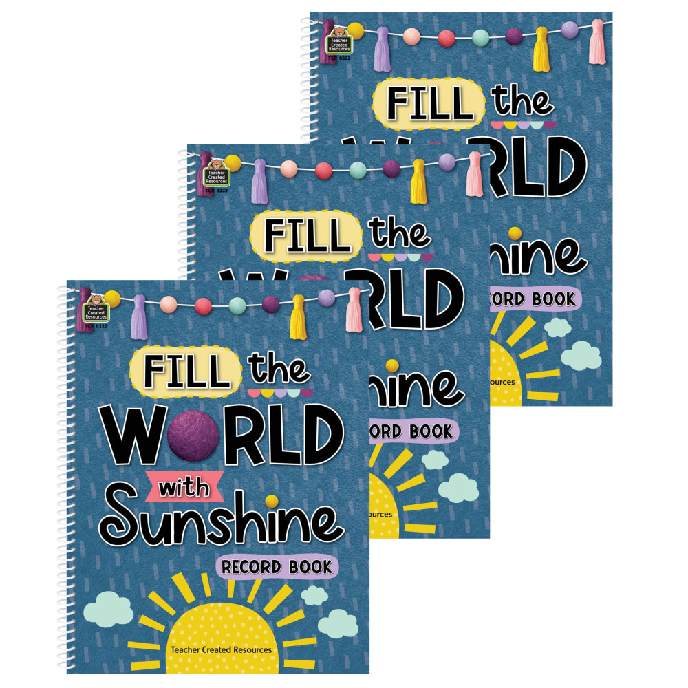 EDUCATORS RESOURCE TCR8322-3 Teacher Created Resources Record Book, Oh Happy Day, Pack Of 3