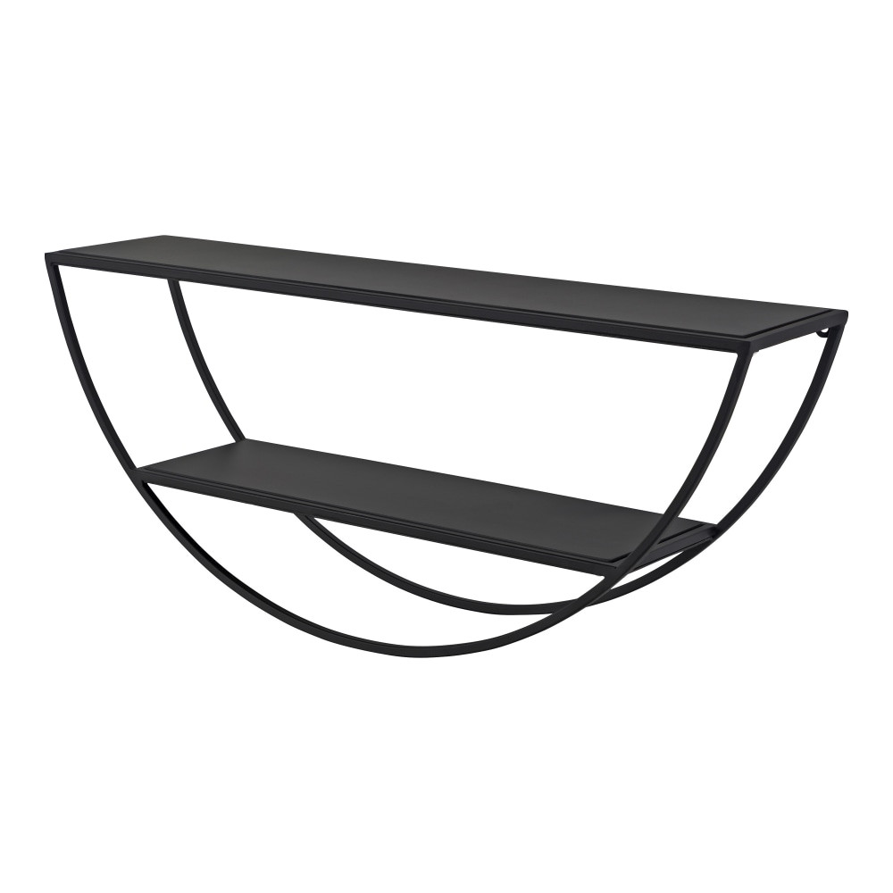 UNIEK INC. 219327 Kate and Laurel Tancill Half-Circle Wall Shelves, 11inH x 26inW x 6inD, Black