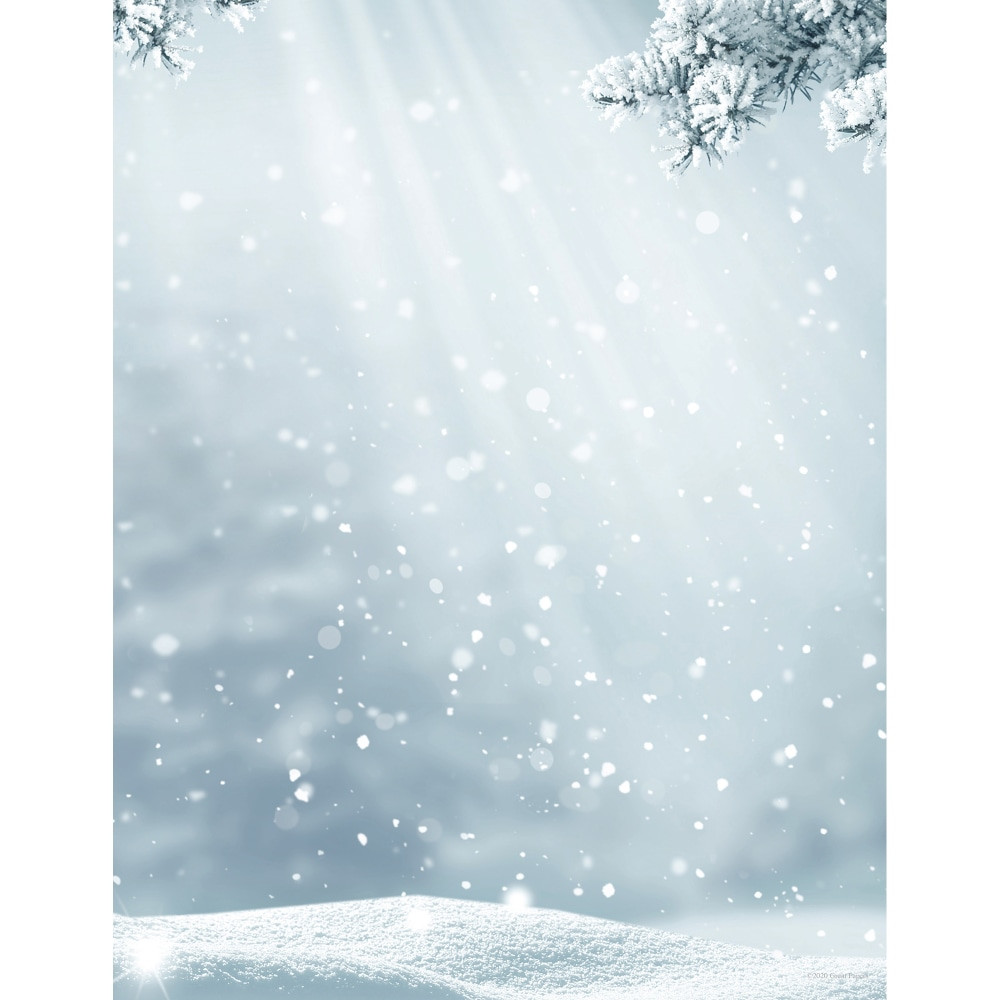 MASTERPIECE STUDIOS 2020118 Great Papers! Holiday-Themed Letterhead Paper Stationery, 8-1/2in x 11in, First Snowfall, Pack Of 80 Sheets