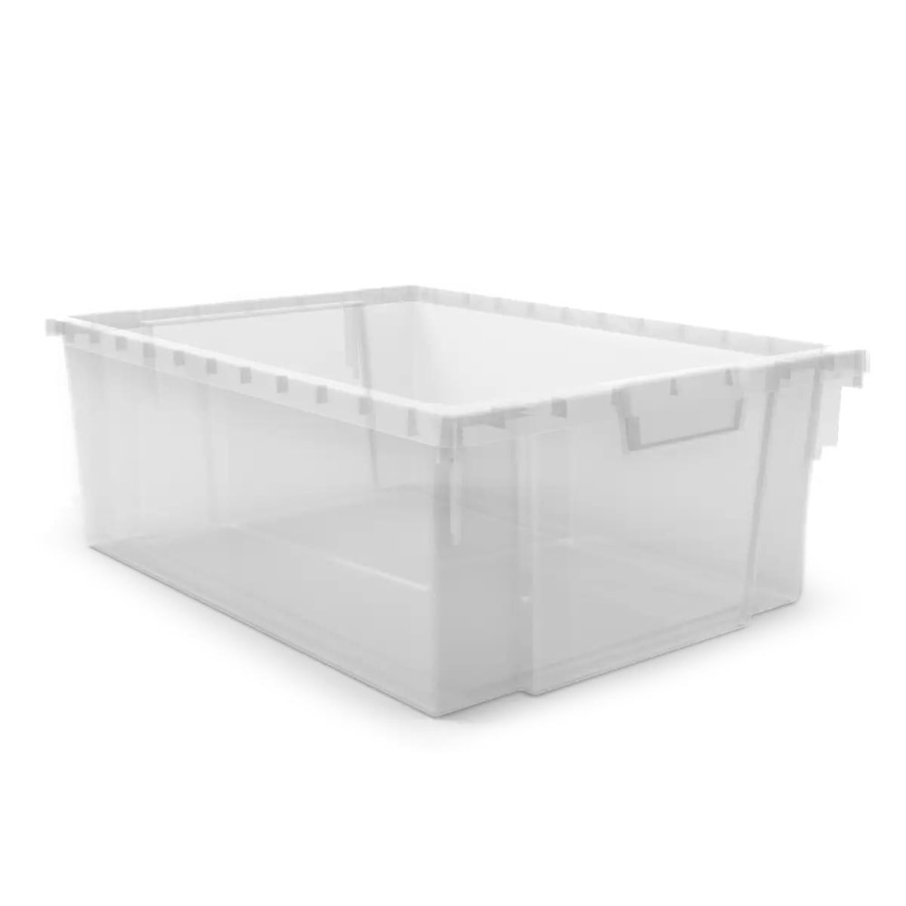 H. WILSON COMPANY MBS-BIN-4L-CL Luxor MBS Storage System Stackable Storage Bins, 12-1/4in x 16-3/4in x 6in, Clear, Set Of 4 Bins