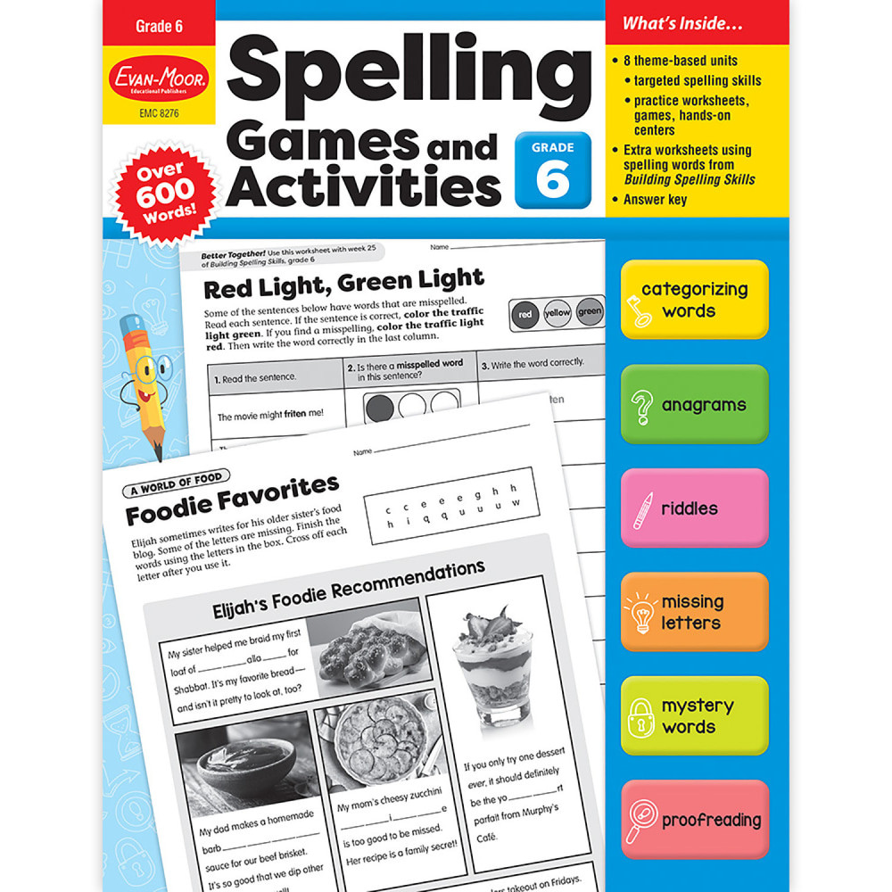 Give students engaging spelling and word practice using words from across the curriculum with interesting real-world themes. Use these worksheets to help students spell words correctly, write effectively, and expand their vocabulary and language skills. Spelling and word-study skills practice includes: inflectional endings, r-controlled vowels, prefixes, suffixes, multisyllable words, vowel digraphs, consonant blends, and more!  Theme-based units.  Engaging worksheets.  Hands-on activities and games.  176 reproducible pages.