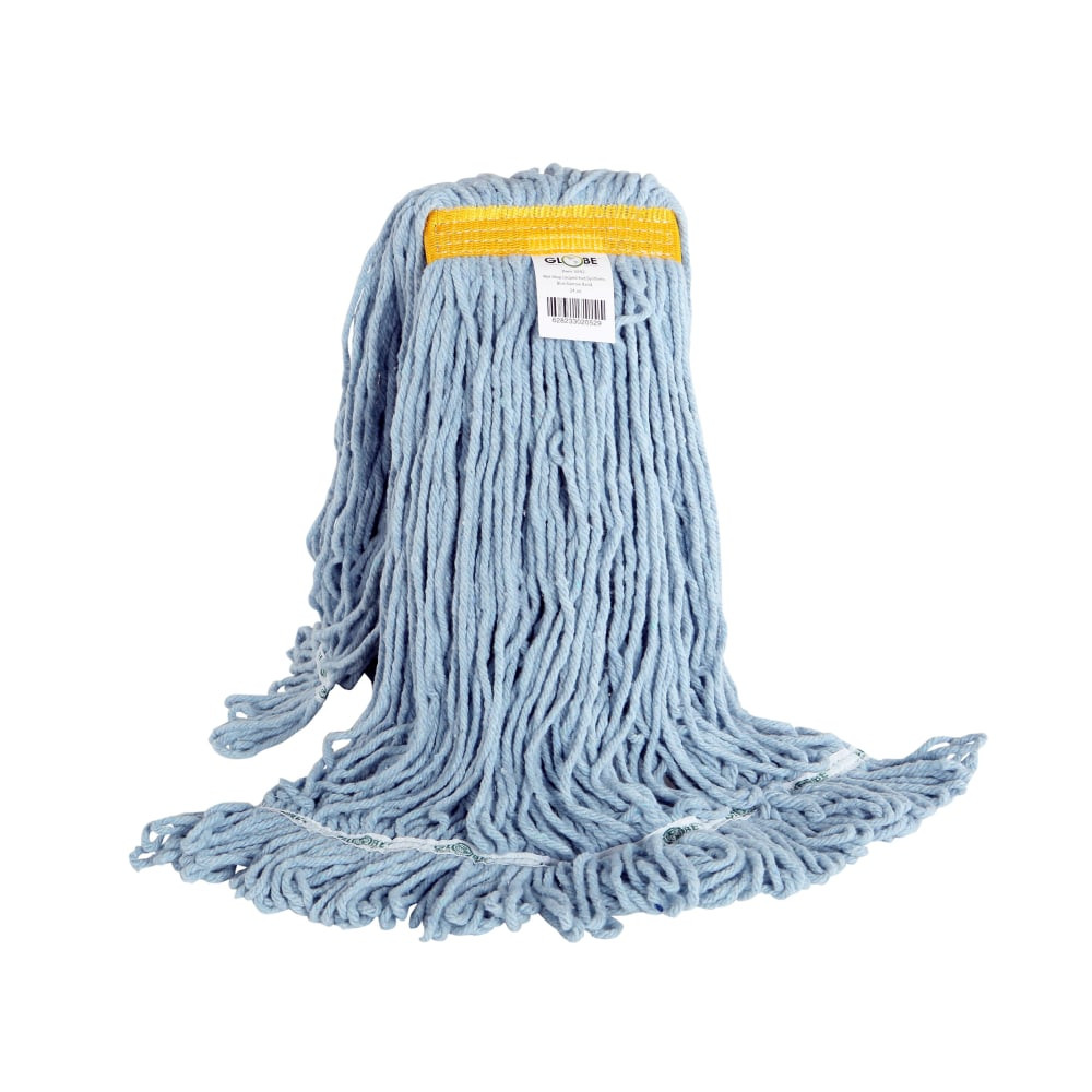 GLOBE COMMERCIAL PRODUCTS INC 3092 Globe Commercial Products Wet Mop Refill, 24 Oz, Looped Ends, Narrow Band, Blue
