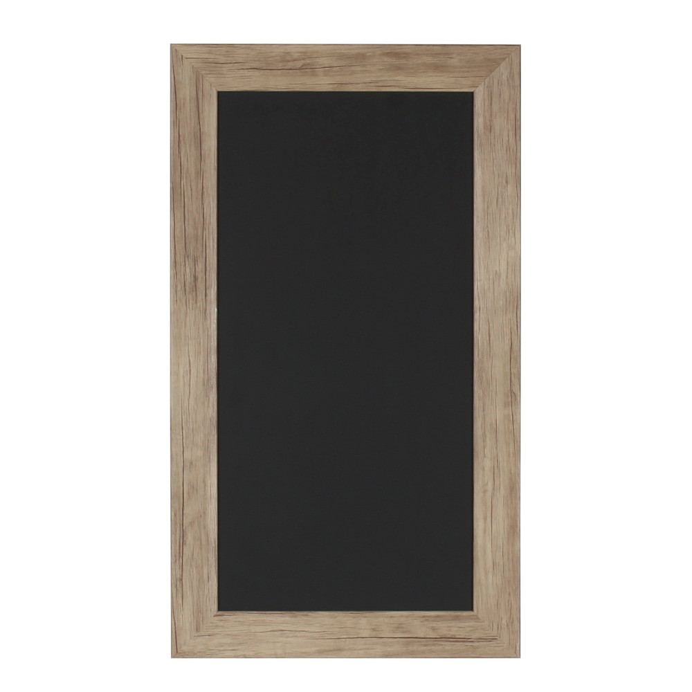 UNIEK INC. 209361 DesignOvations Beatrice Magnetic Framed Chalkboard, 13in x 23in, Black, Rustic Brown Plastic Frame