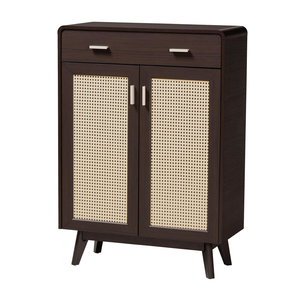 WHOLESALE INTERIORS, INC. 2721-13509 Baxton Studio Giancarlo 32inW Wood 2-Door Shoe Cabinet, Espresso Brown