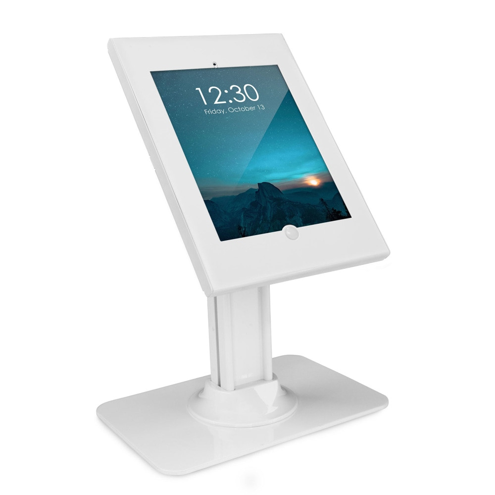 TRANSFORM PARTNERS LLC MI-3771W_G10 Mount-It! Anti-Theft Tablet Countertop Stand for iPad/iPad Air/iPad Pro, 5-1/4inH x 9-3/4inW x 14inD, White