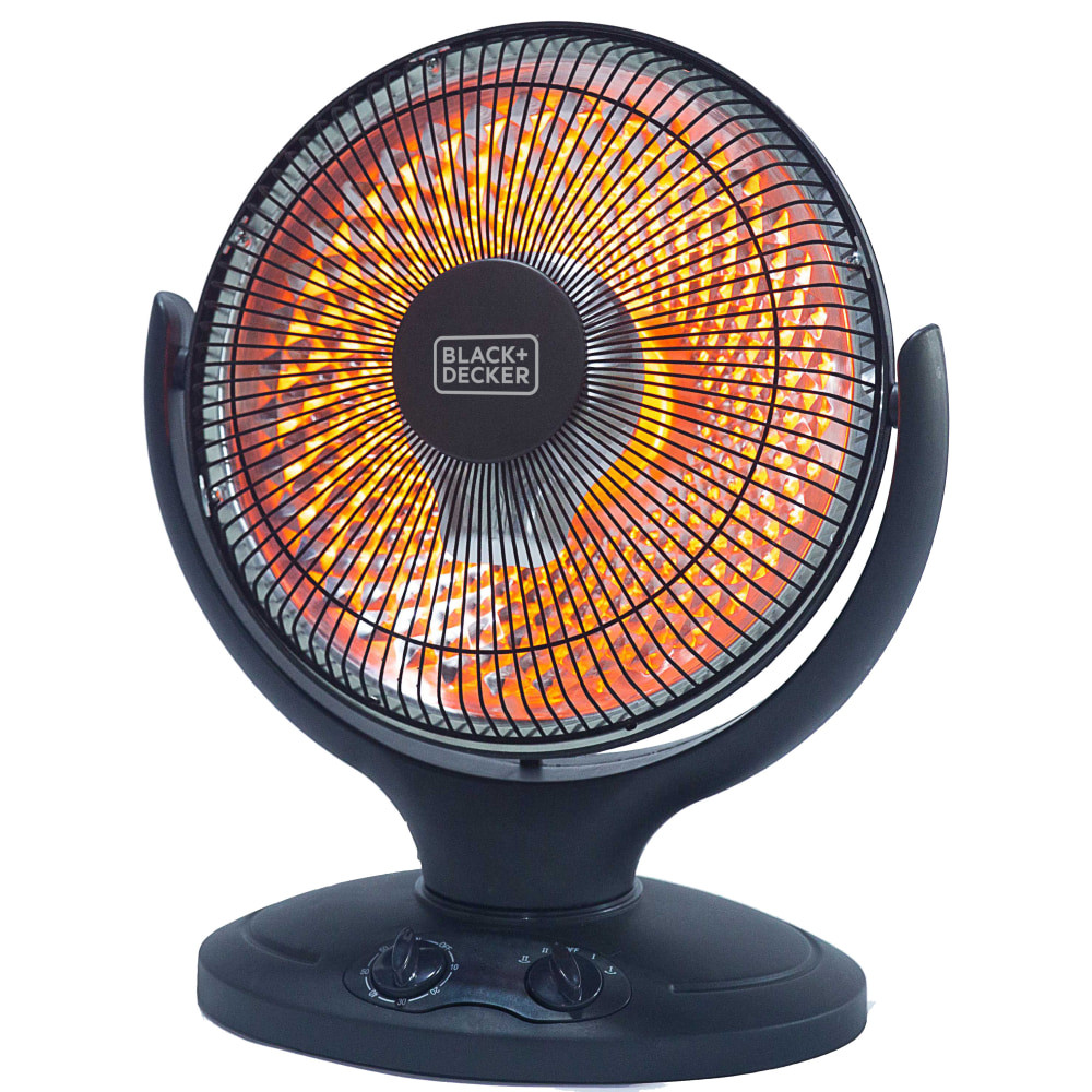 SUNCRAFT SOLUTIONS, INC BHRO608 Black+Decker 800-Watt Radiant Dish Portable Heater, For Rooms Up To 161 Sq. Ft., Black