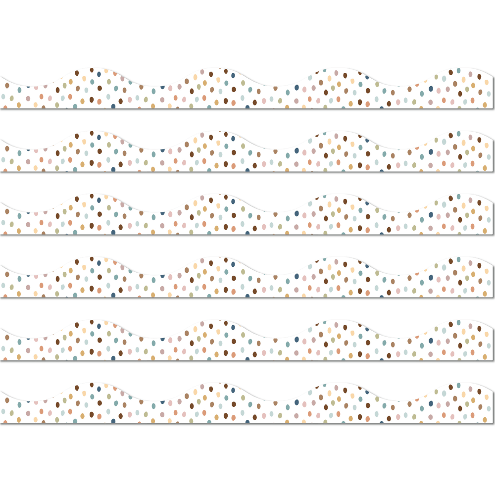 Brighten your classroom with Ashley Productions Magnetic Scallop Borders. These borders can easily stick to metal surfaces for easy hanging and moving.  Use on magnetic whiteboards, steel lockers, refrigerators and more.  Can be mixed and matched for unique designs.  Wipe clean with damp cloth.  Each pack contains 12 pieces for a total of 72 pieces.
