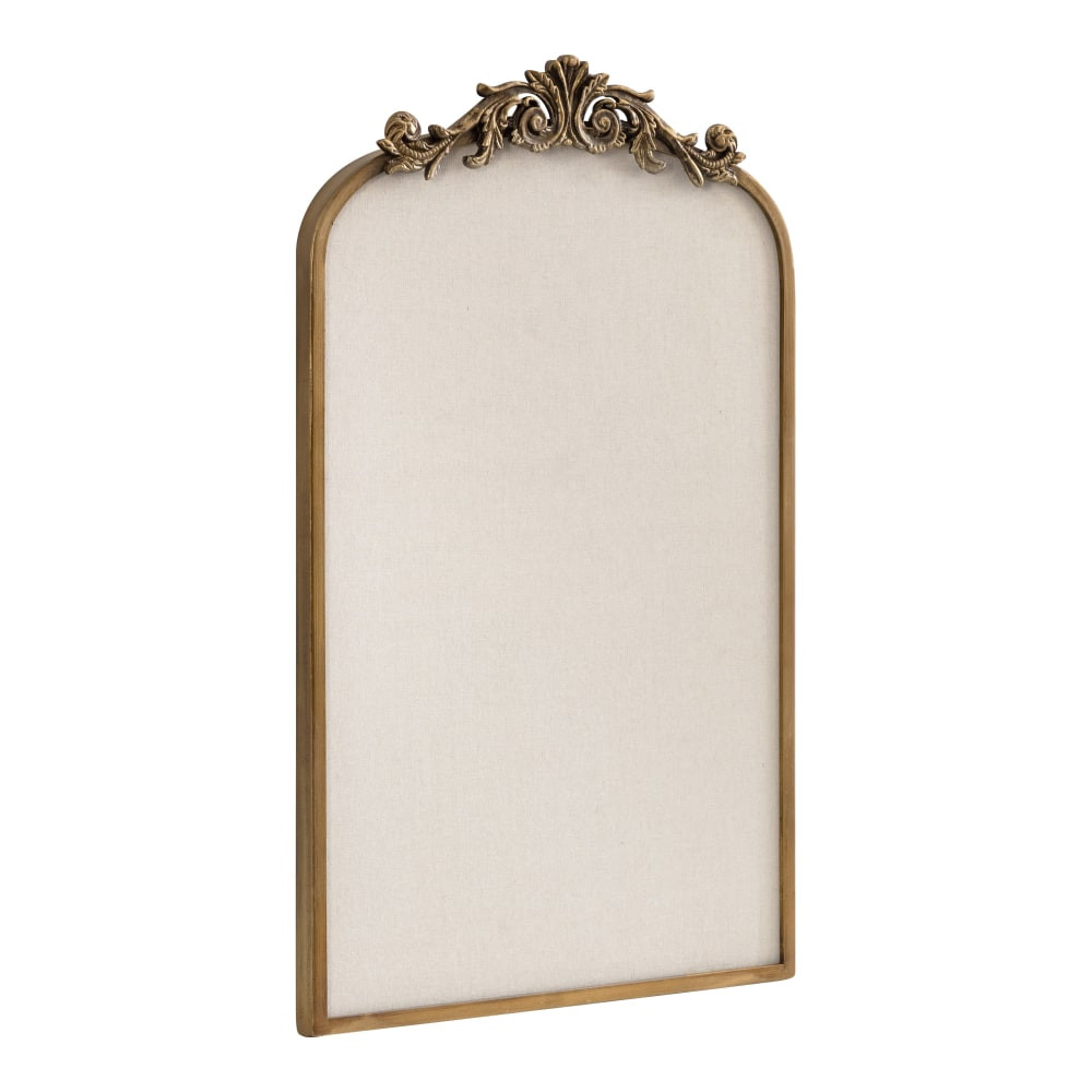 UNIEK INC. 222171 Kate and Laurel Arendahl Non-Magnetic Arch Framed Pinboard, 19in x 31in, Beige, Gold Metal Frame