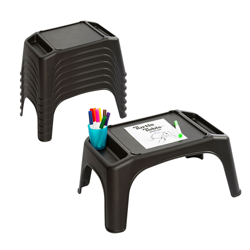 CREATIVE MANUFACTURING LLC 20008 LapGear Turtle Table Kids Activity Lap Desk Tray, Black, 8-Pack