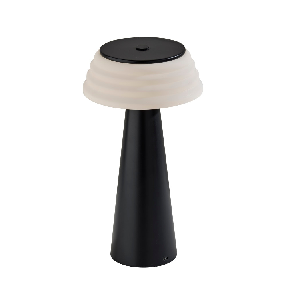 ADESSO INC 3112-01 Adesso Jacky Cordless LED Indoor/Outdoor Table Lamp, 12-1/2inH, White Shade/Black Base